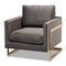 Baxton Studio Matteo Grey Velvet Upholstered Gold Finished Armchair 156-9783 - alternate 1